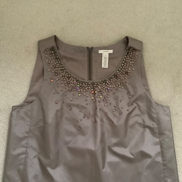 NWOT J Crew silk sleeveless blouse with embellished beads. - Picture 8 of 9